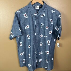 NEW Bud Light Beer Blue Men's Shirt Size Large